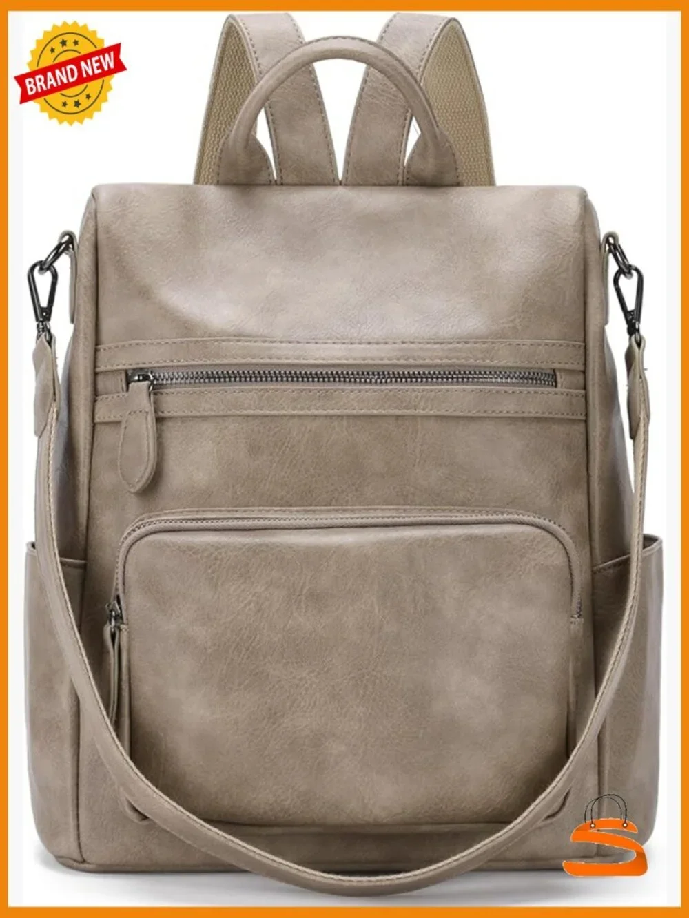 Convertible PU Leather Backpack Purse Anti Theft 3 Ways to Carry